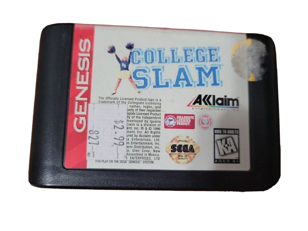 College Slam UNTESTED Cartridge (Sega Genesis, 1996)